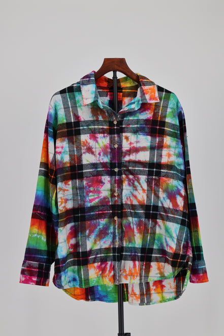 Chromatic Plaid Flannel Shirt