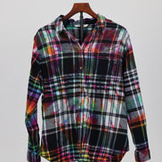 Chromatic Plaid Flannel Shirt
