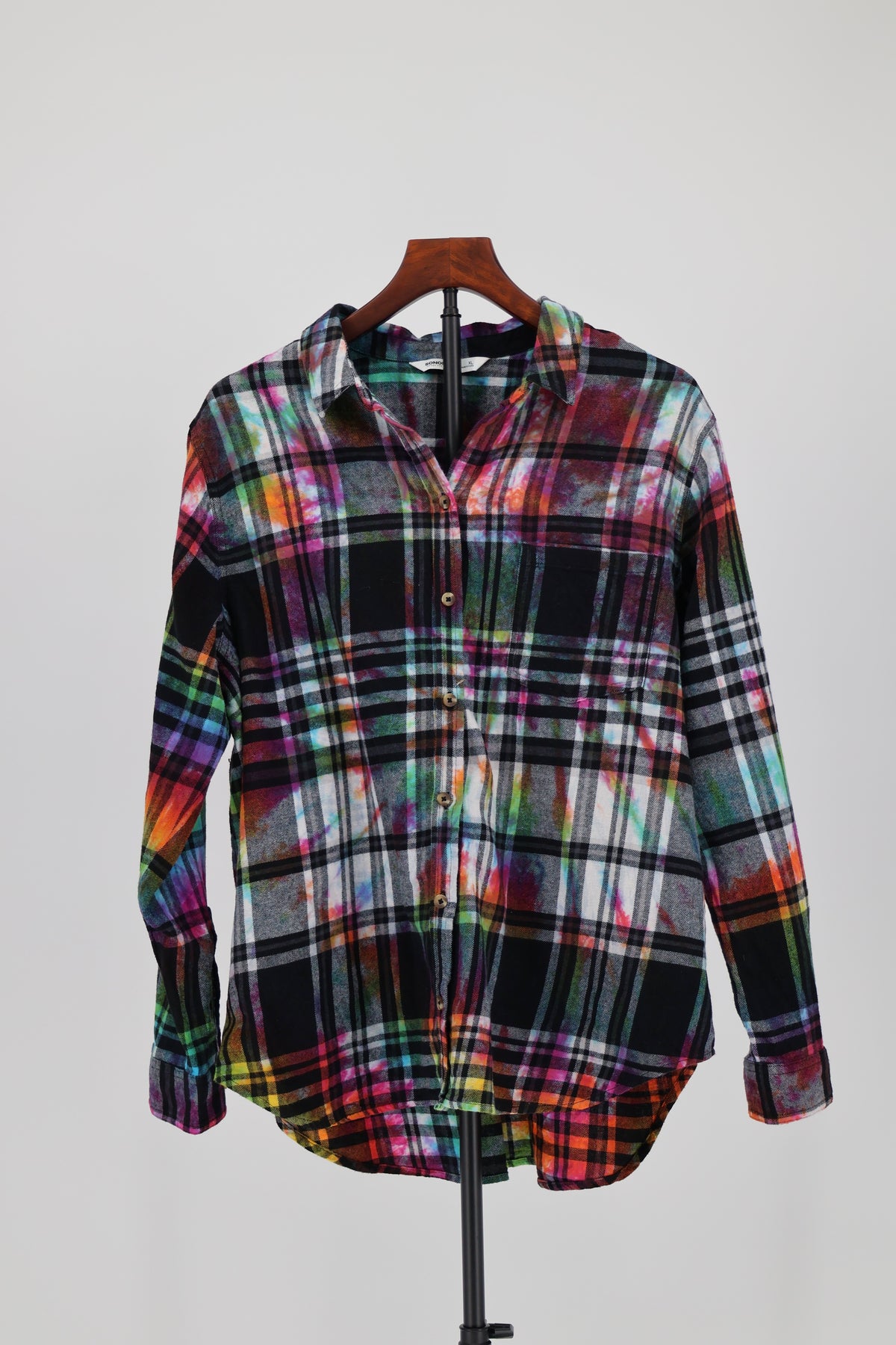 Chromatic Plaid Flannel Shirt