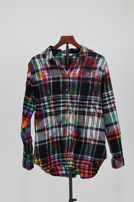 Chromatic Plaid Flannel Shirt