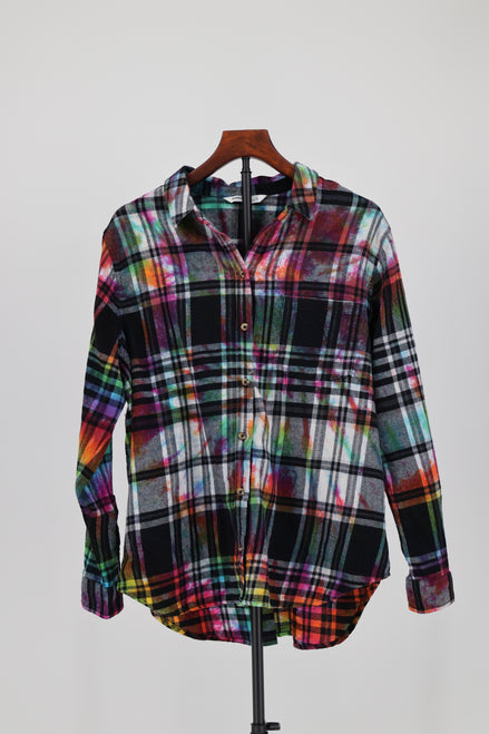 Chromatic Plaid Flannel Shirt