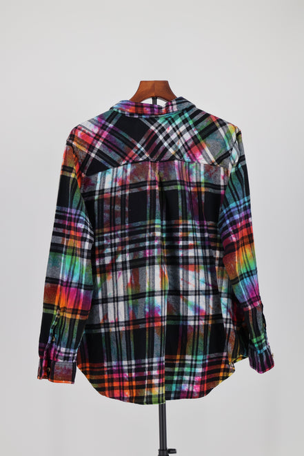 Chromatic Plaid Flannel Shirt