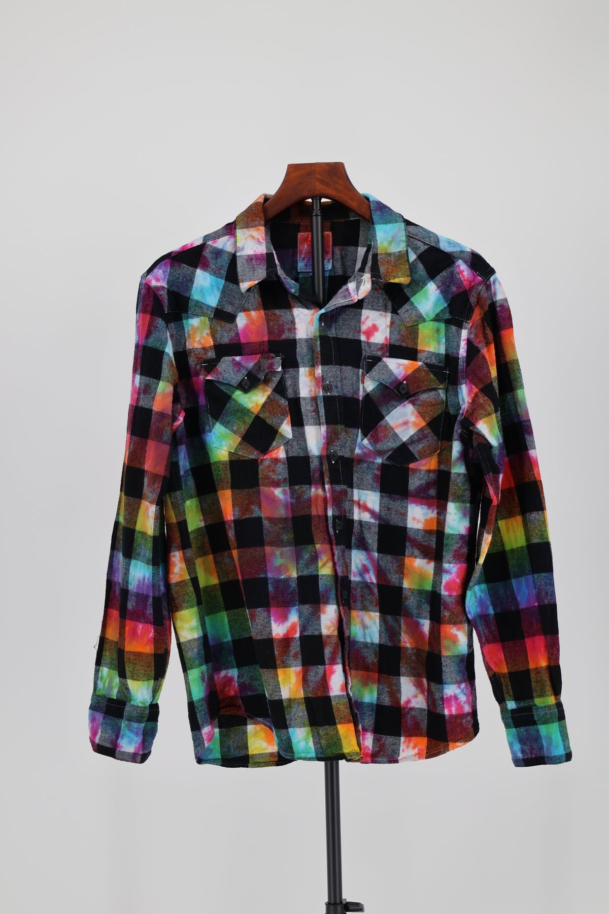 Chromatic Plaid Flannel Shirt
