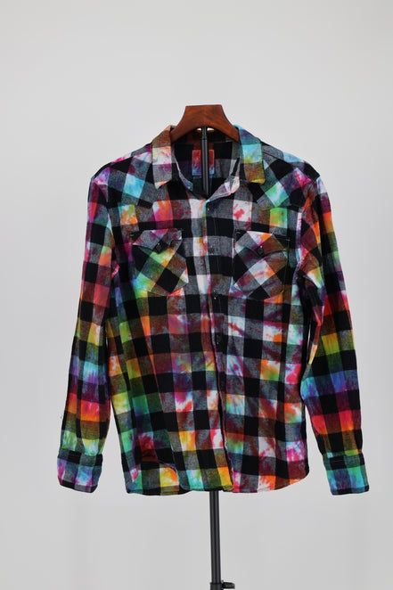 Chromatic Plaid Flannel Shirt