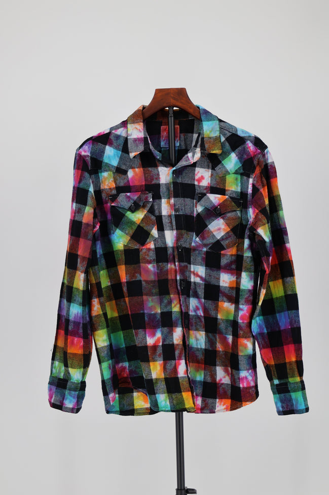 Chromatic Plaid Flannel Shirt