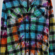 Chromatic Plaid Flannel Shirt