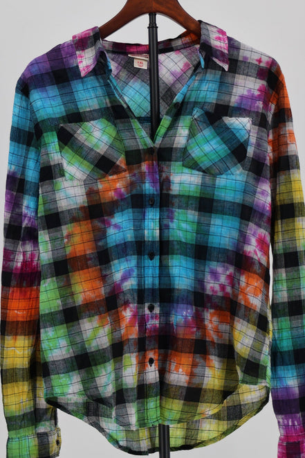 Chromatic Plaid Flannel Shirt