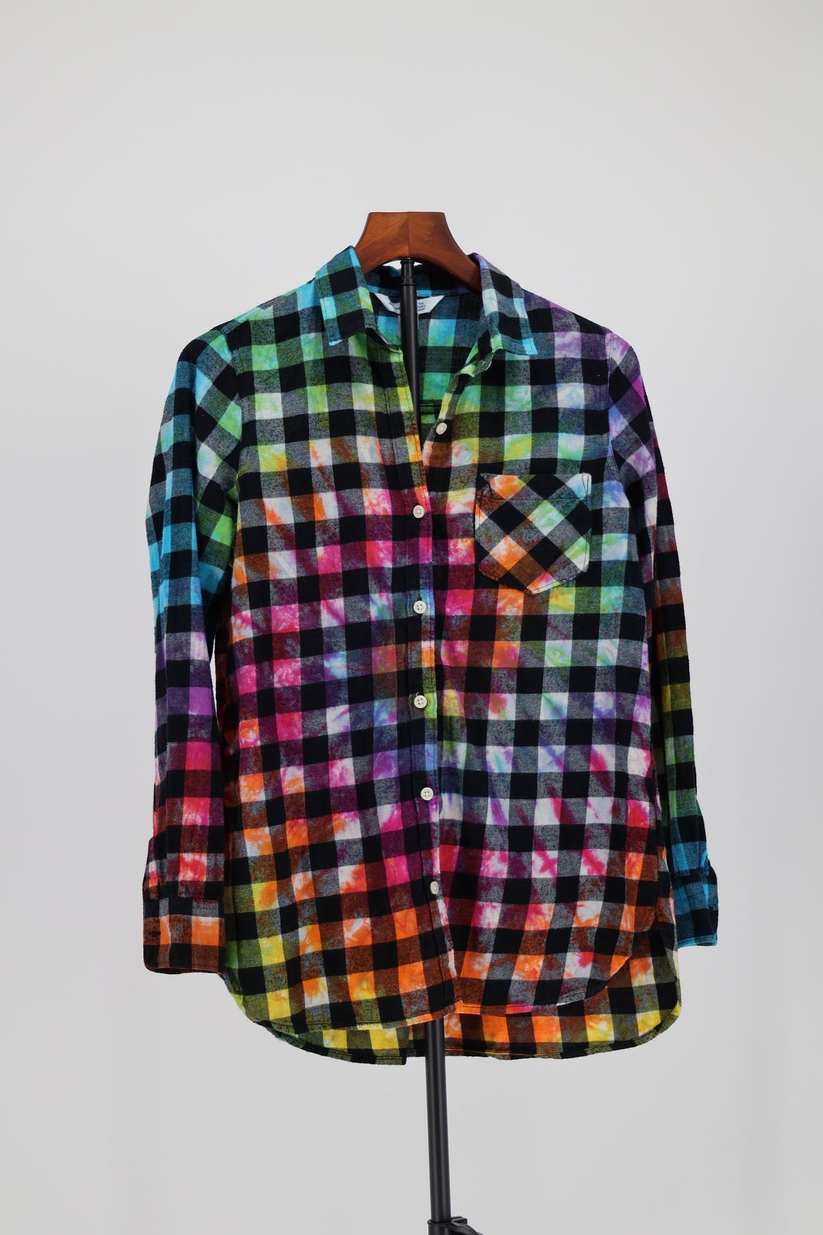Chromatic Plaid Flannel Shirt