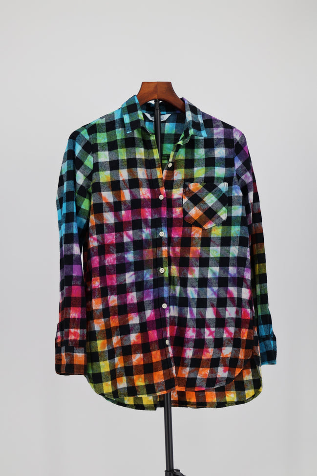 Chromatic Plaid Flannel Shirt
