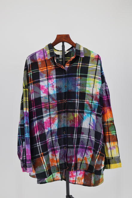 Chromatic Plaid Flannel Shirt