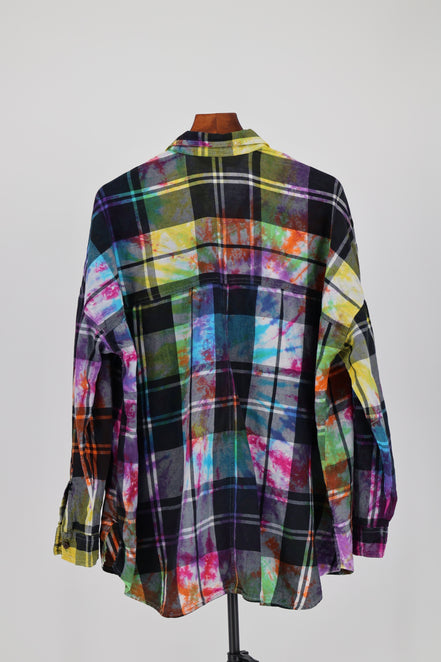 Chromatic Plaid Flannel Shirt