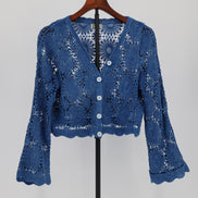 Indigo lace sweater