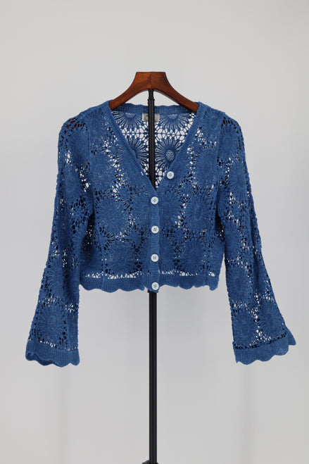 Indigo lace sweater