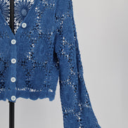 Indigo lace sweater