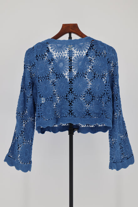 Indigo lace sweater