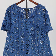 Indigo lace top