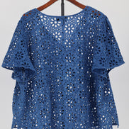 Indigo lace top