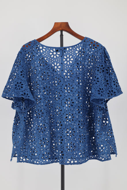 Indigo lace top